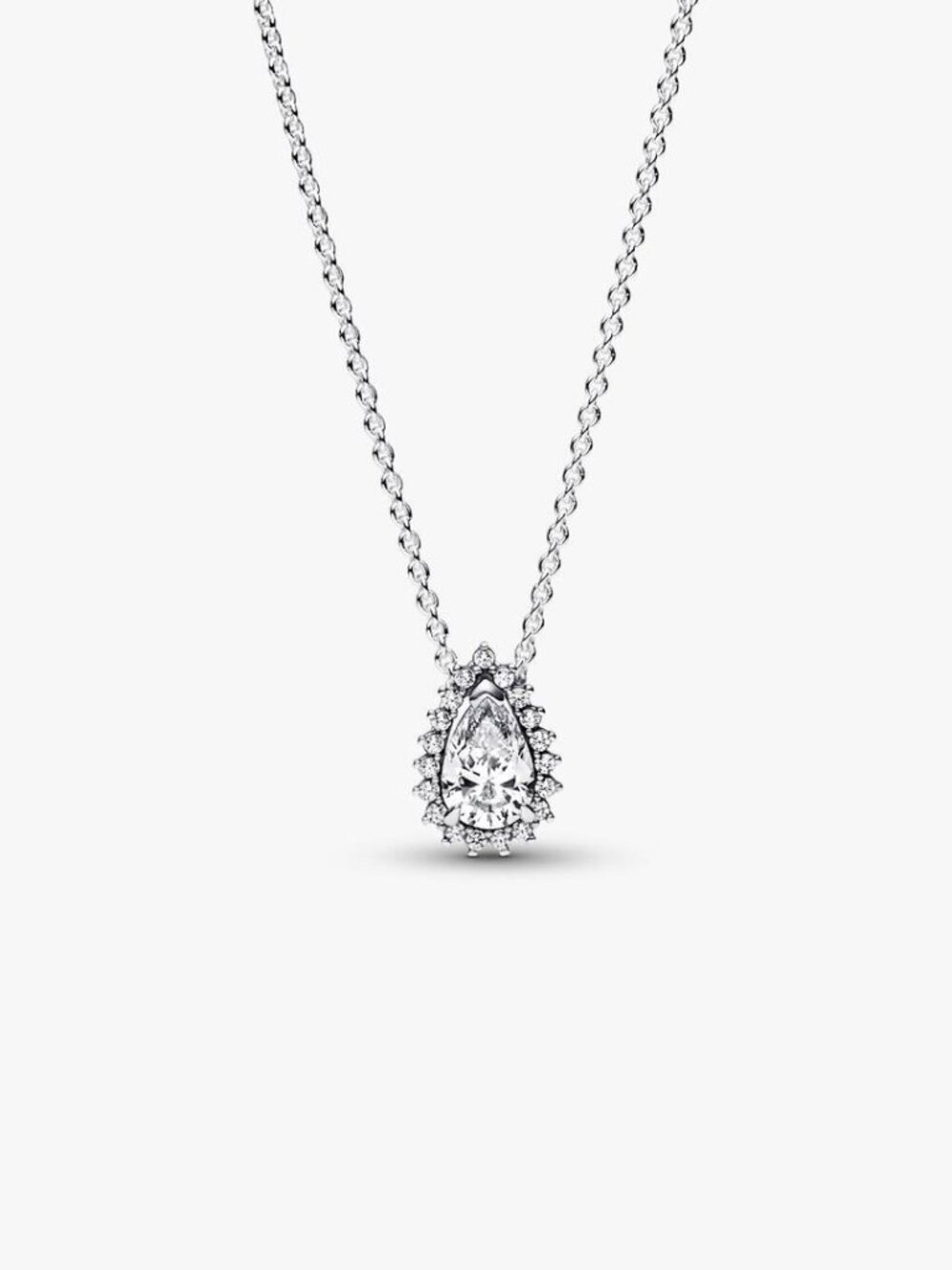 Pandora Sparkling Pear Halo Collier Necklace